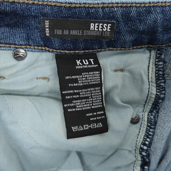 Kut From The Kloth Reese‎ Jeans Womens 6 High Rise Ankle Straight Leg Fray Hem - Picture 9 of 10